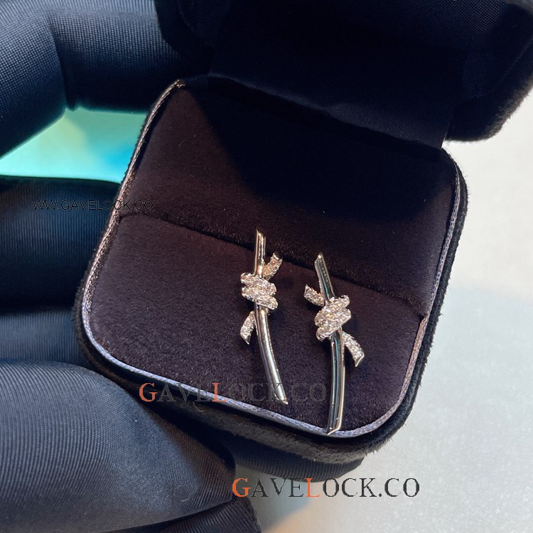 Tifffany Knot Earrings with Diamonds Women size